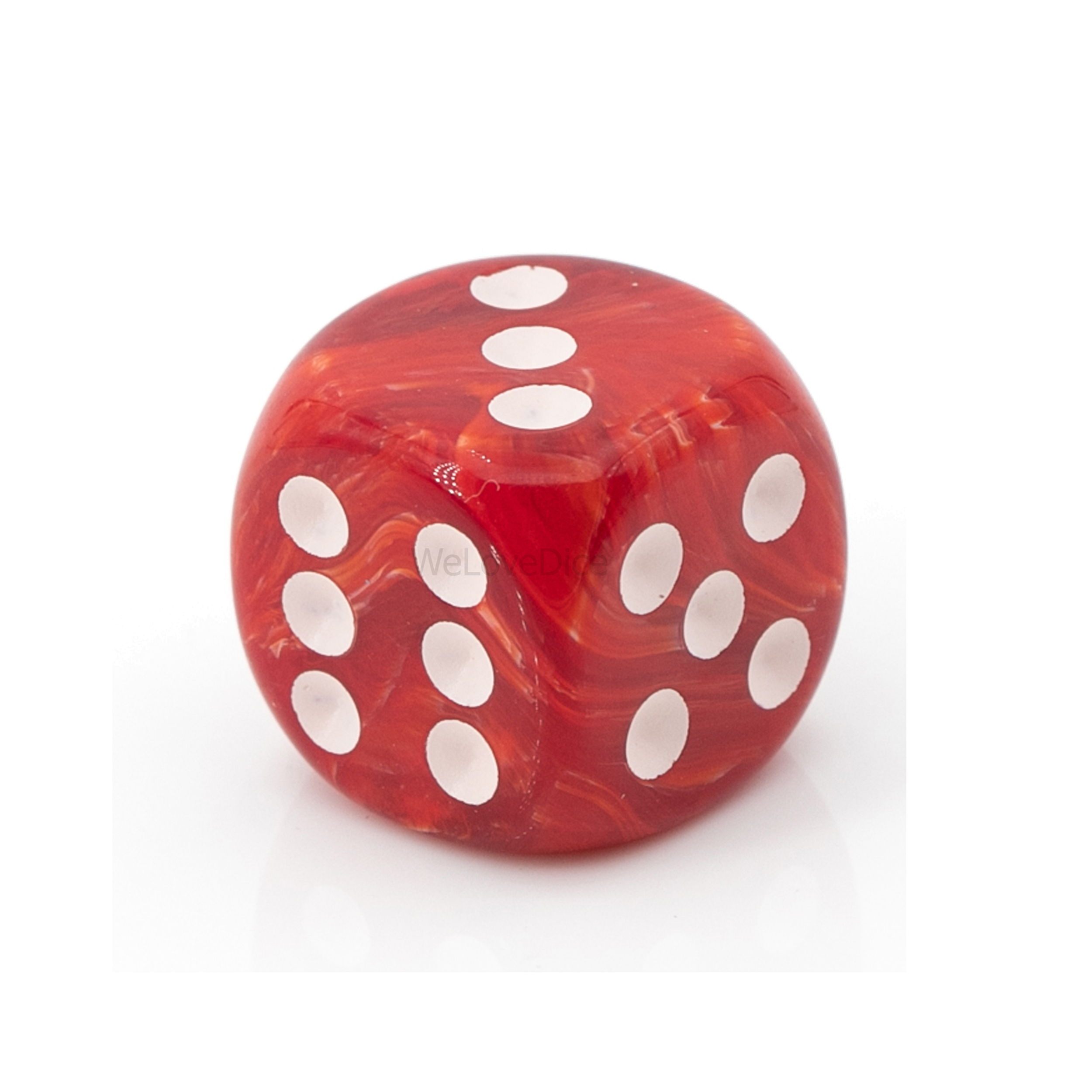 14mm Würfel in marsrot / weiß Marmor
