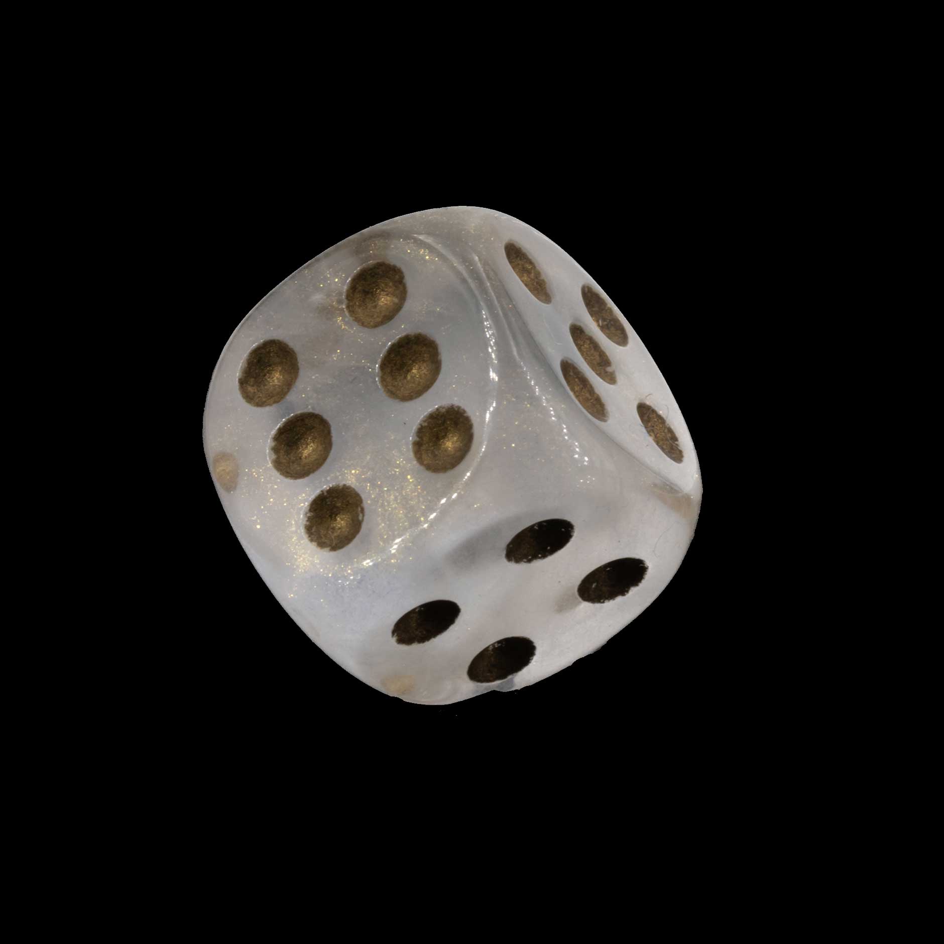 16mm Würfel in goldstaub / gold Transparent, Opal, Glitter, Seide