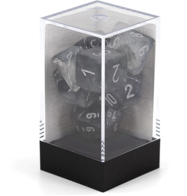 Borealis® Polyhedral Light smoke / silber 7-Würfel Set