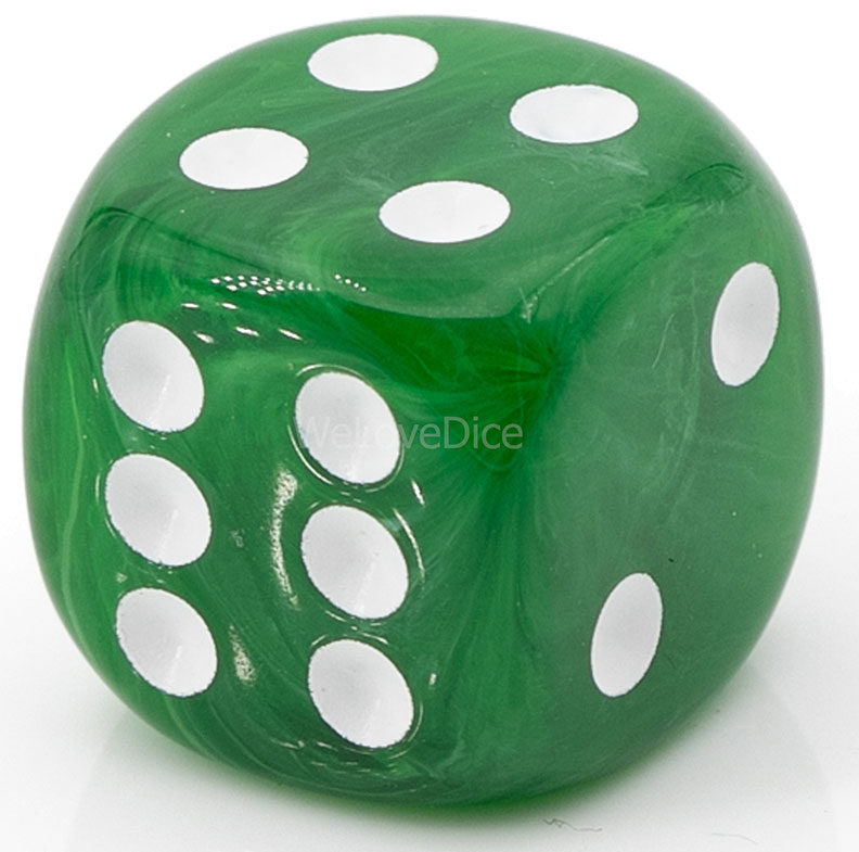 50mm Würfel in grün / weiß Marmor