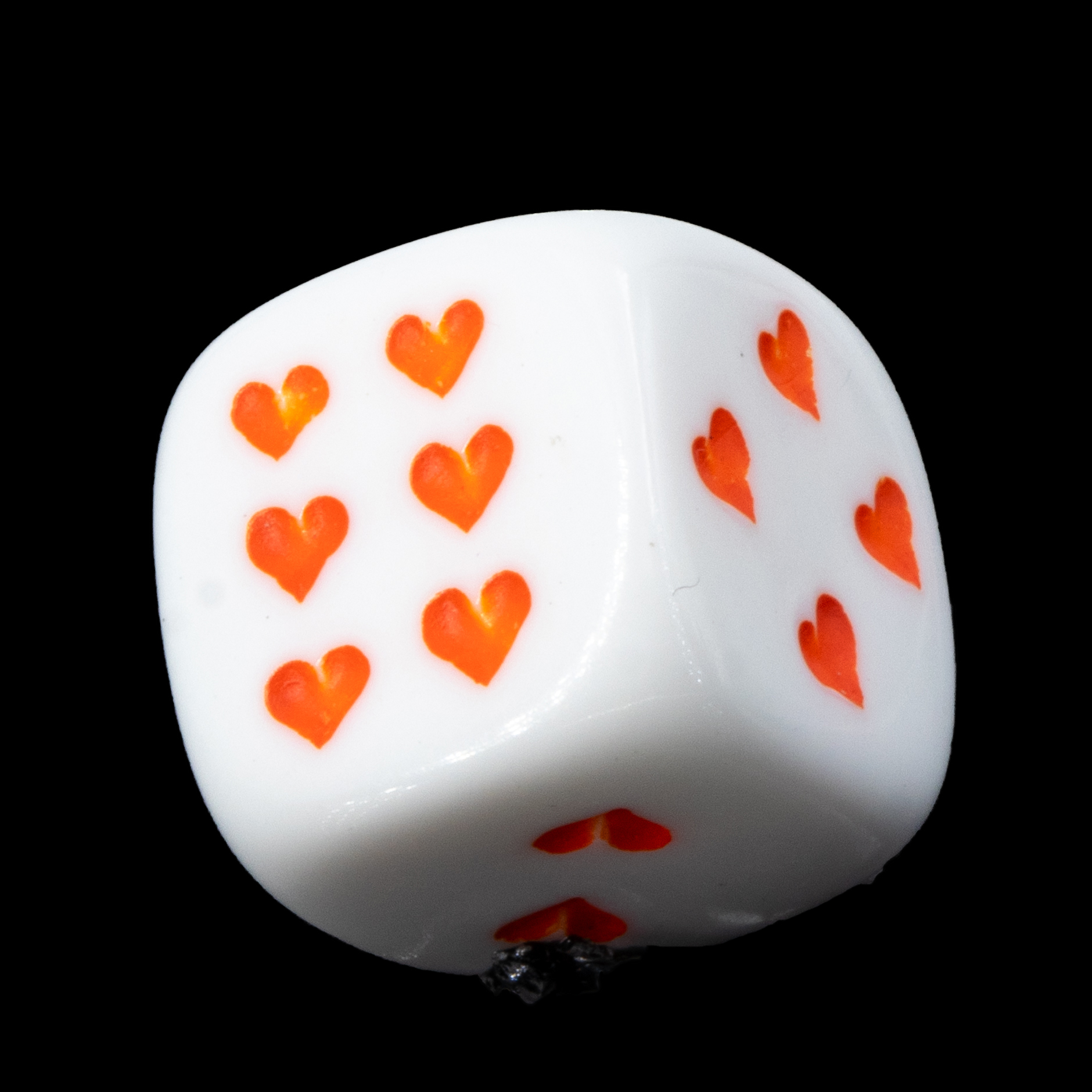 Herz Würfel in weiss / orange Satt