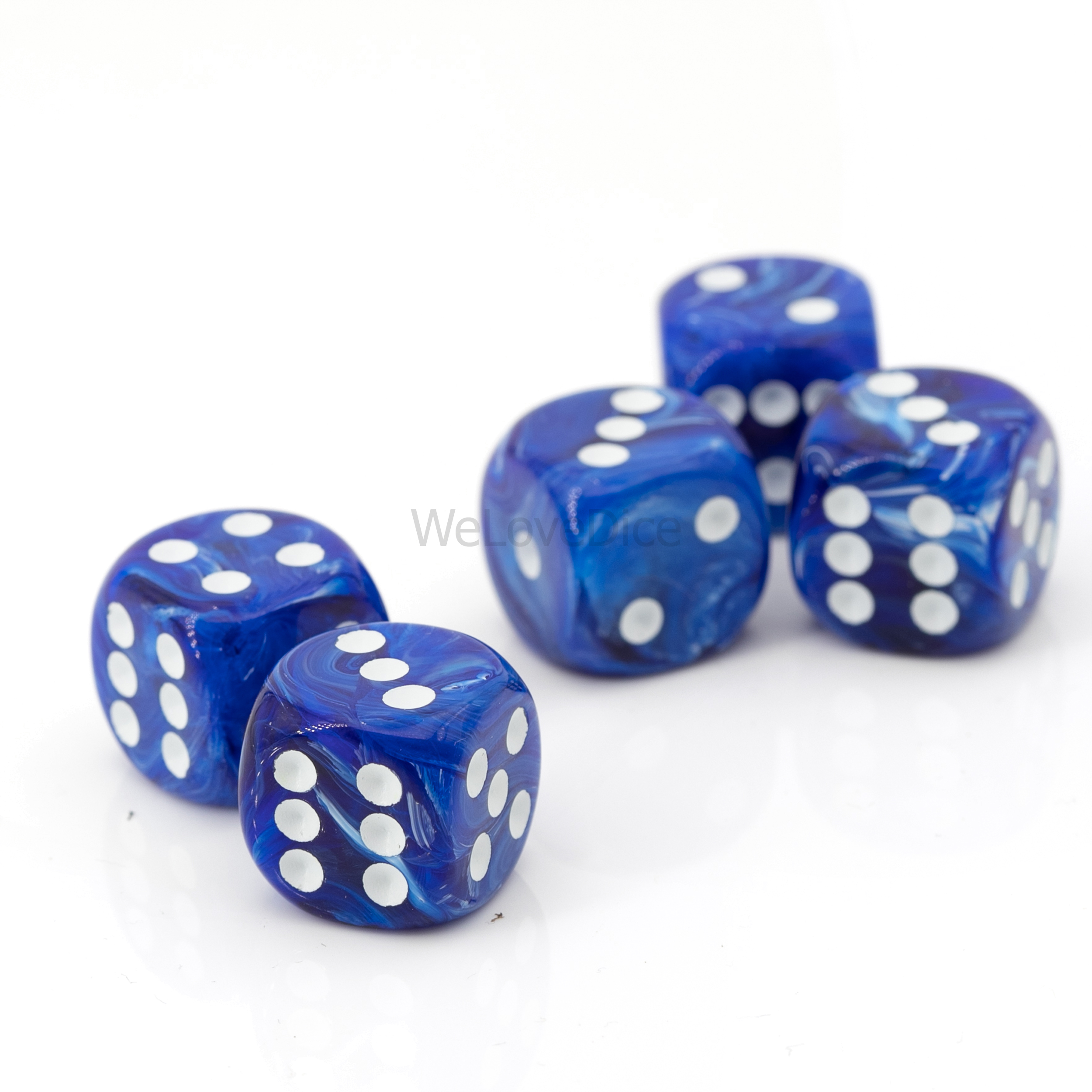 25mm Würfel in blau  / weiß Marmor