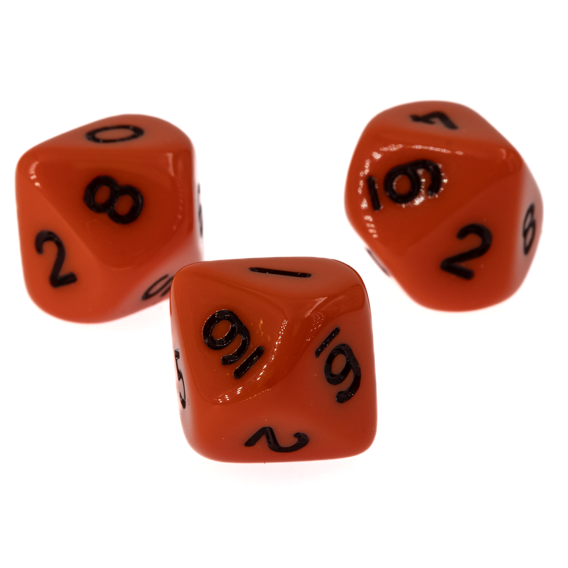 W10 Würfel in orange / schwarz Satt