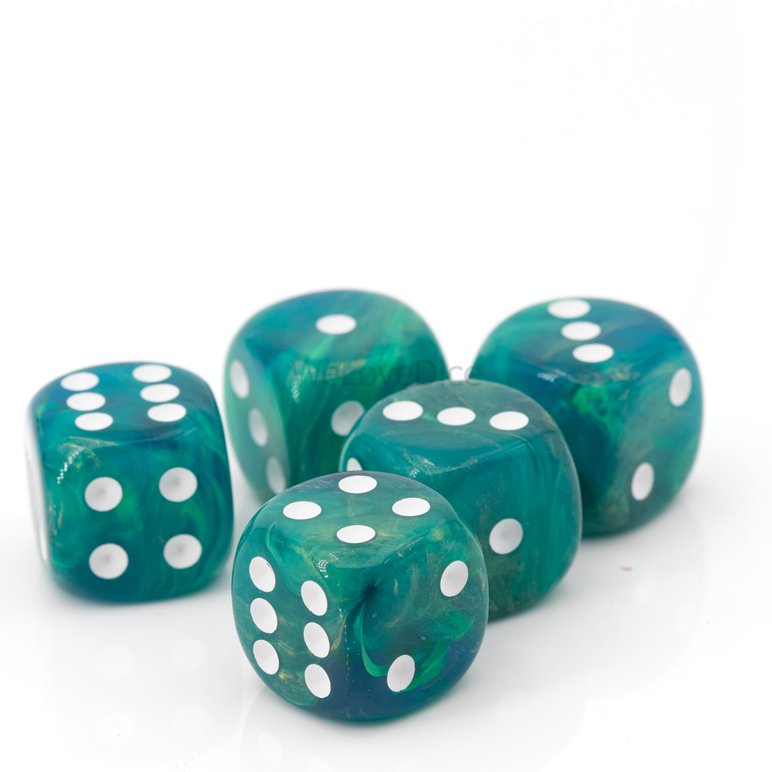 16mm Würfel in blaugrün /weiss Marmor