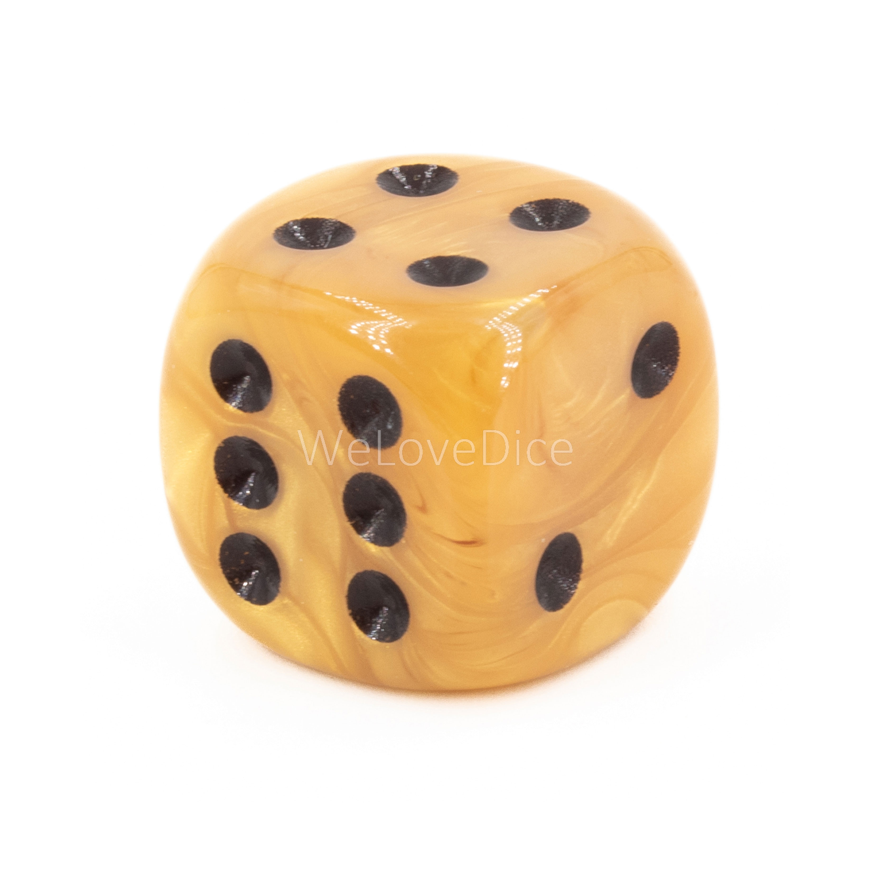 18mm Würfel in goldfarben / schwarz Seide