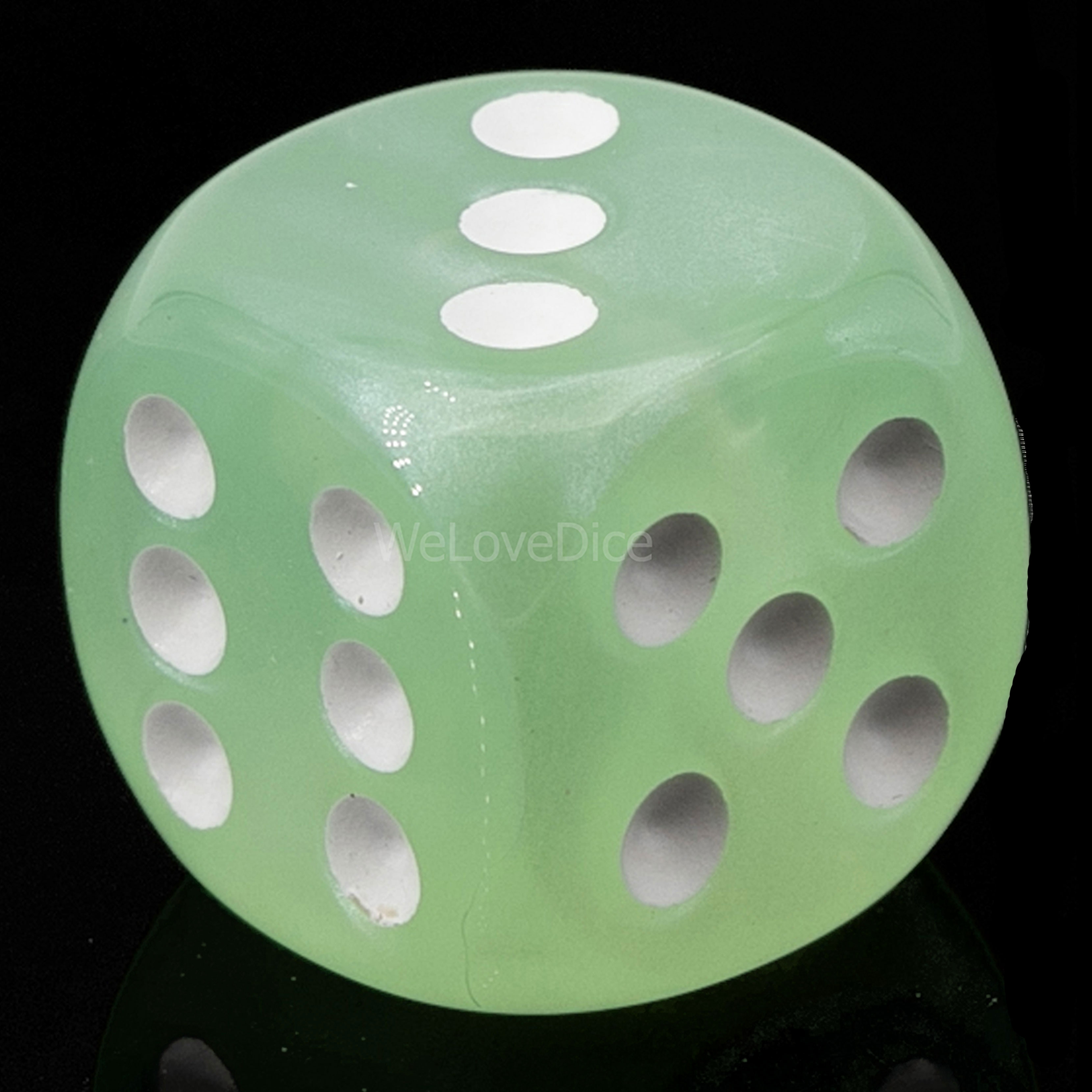 25mm Würfel in grün / weiß Seide