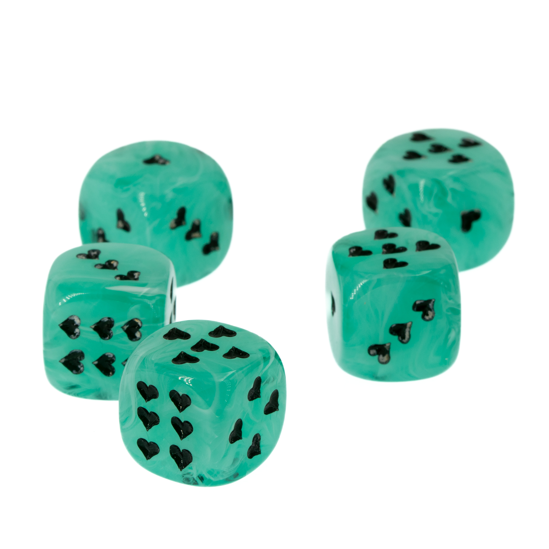 Herz Würfel in rauchiges jade / schwarz Marmor