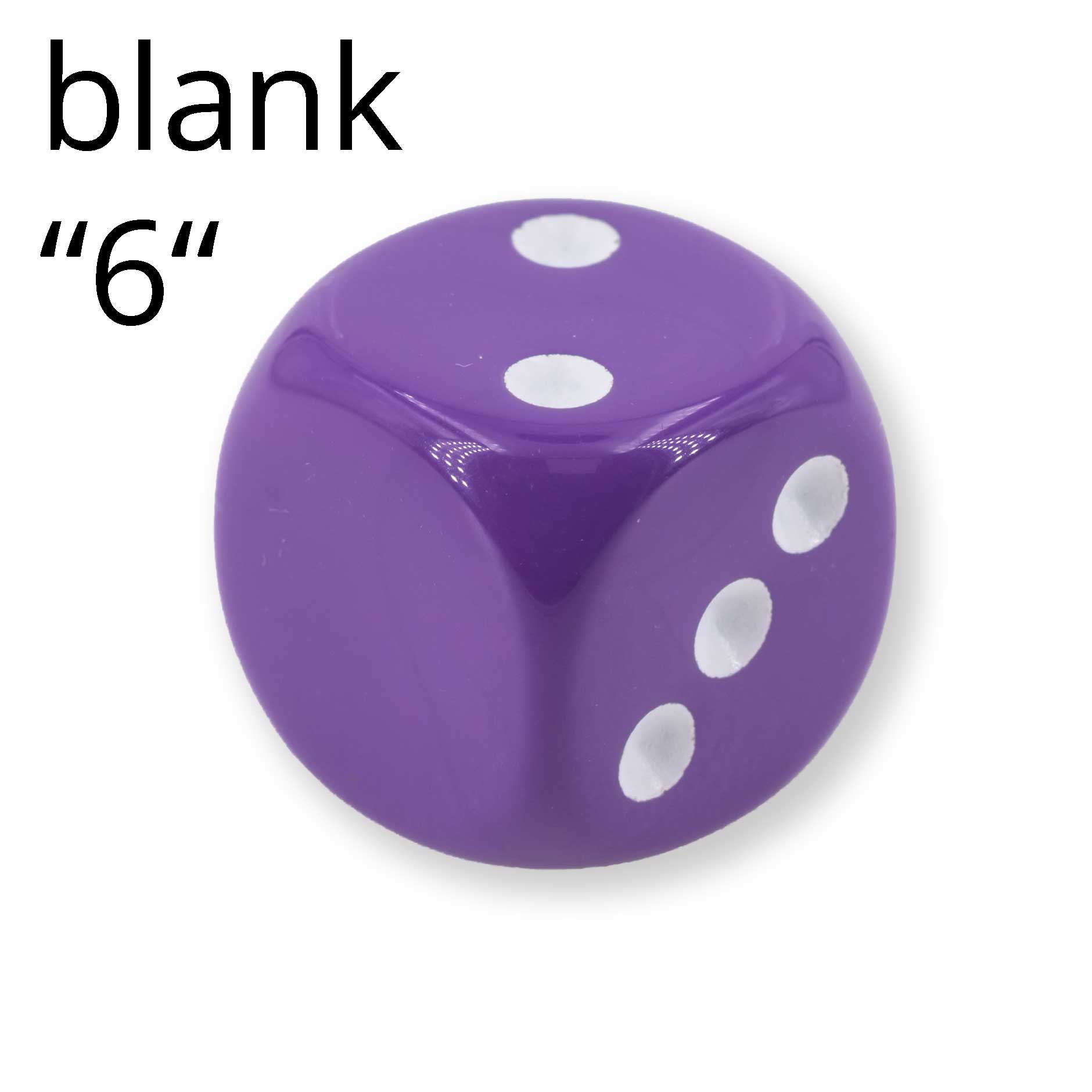 16mm Würfel in lila / weiß Satt ohne "6"