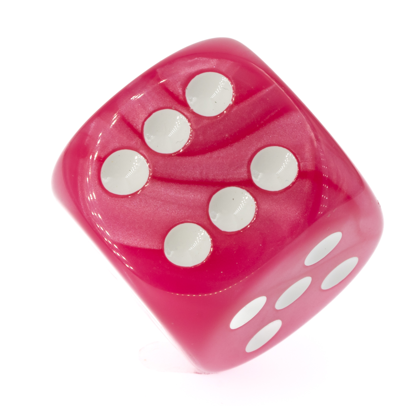 35mm Würfel in Pink / weiß Seide