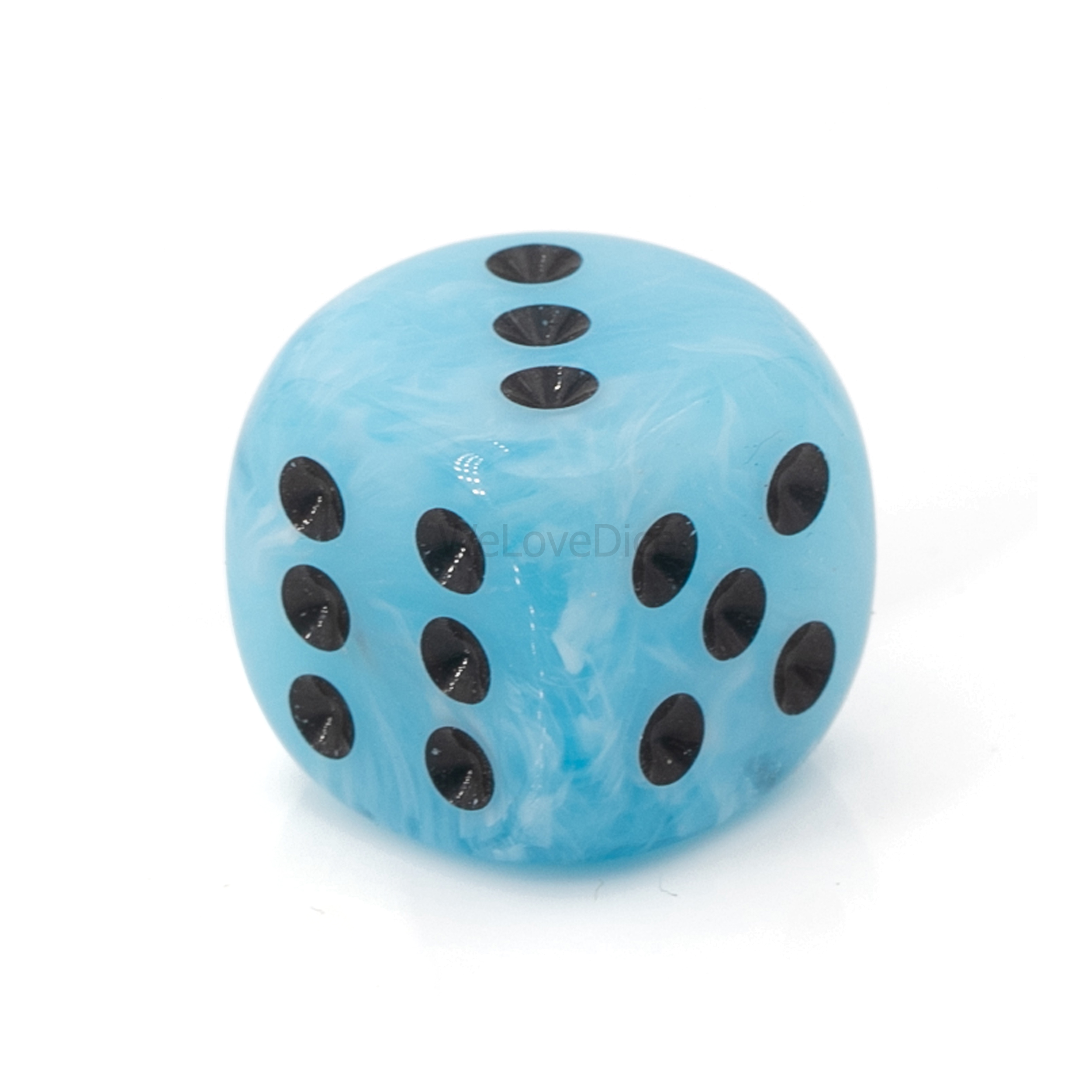 12mm Würfel in himmelblau / schwarz Marmor