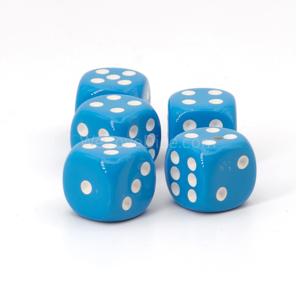 50mm Würfel in hellblau / weiß Satt