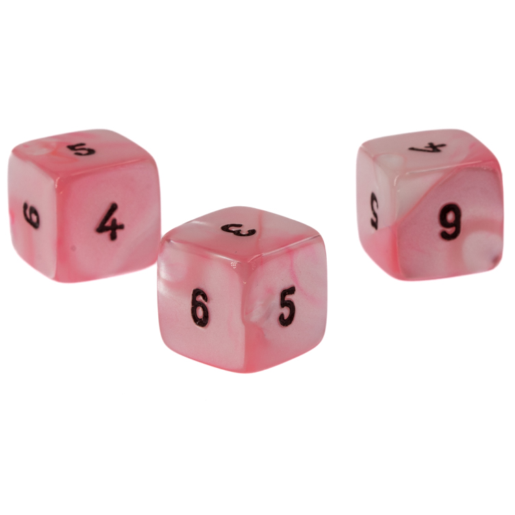 W6 Würfel in pastel rosa Seide