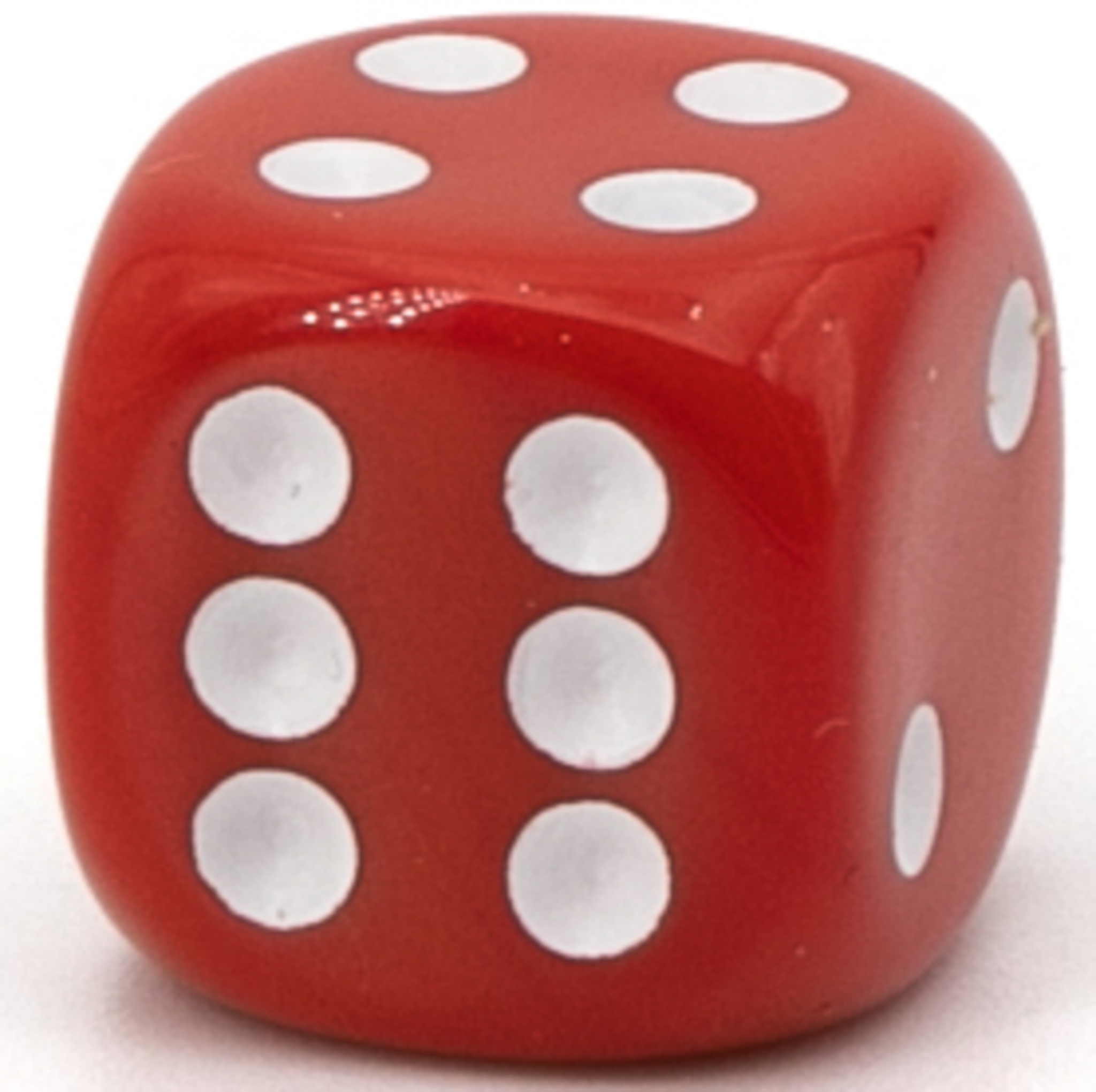 10mm Würfel in rot / weiß Satt