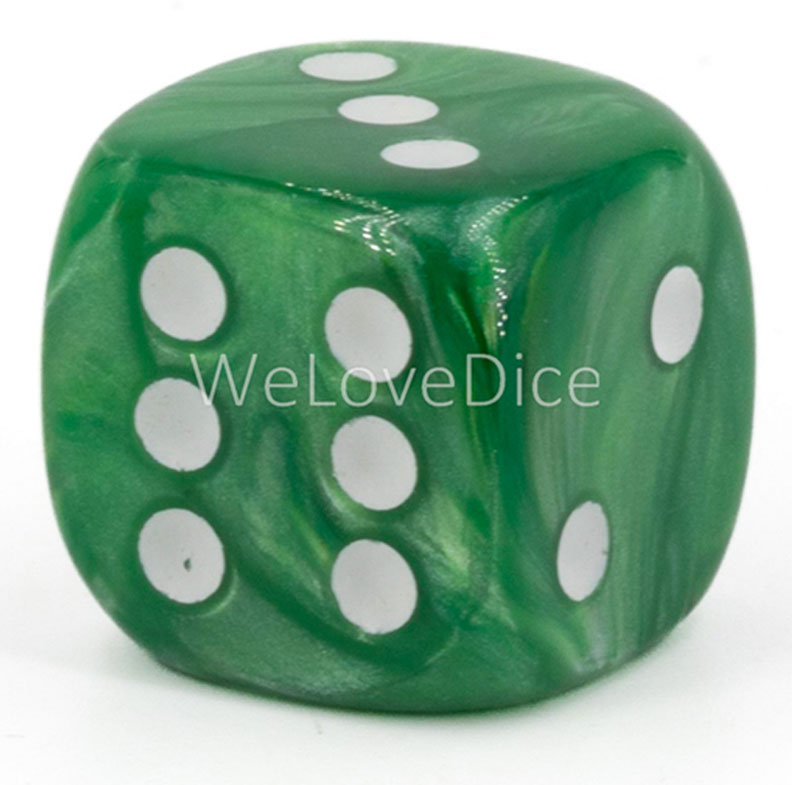 25mm Würfel in grün / weiß Seide