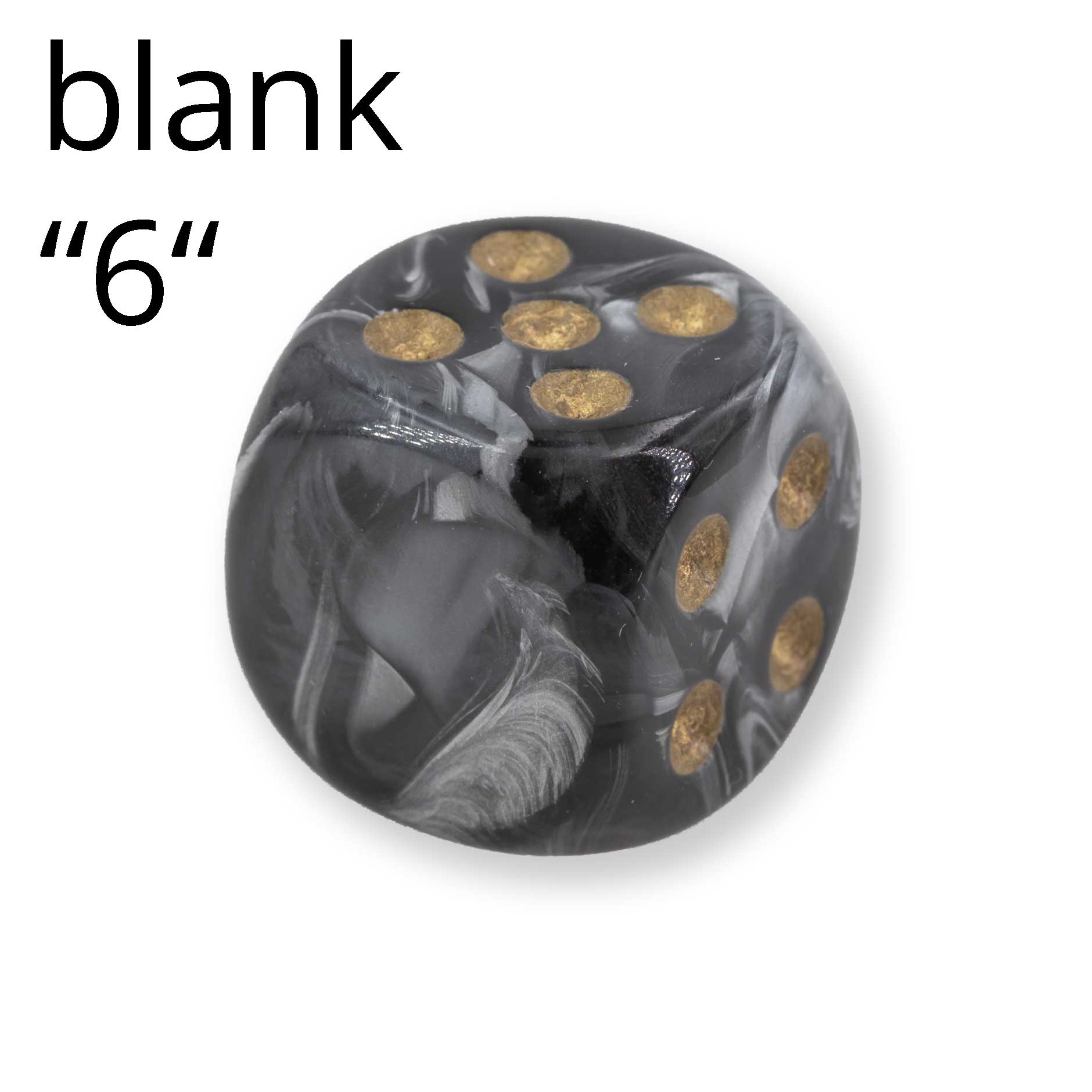 16mm Würfel in dunkelsilber / weiss Seide ohne "6"