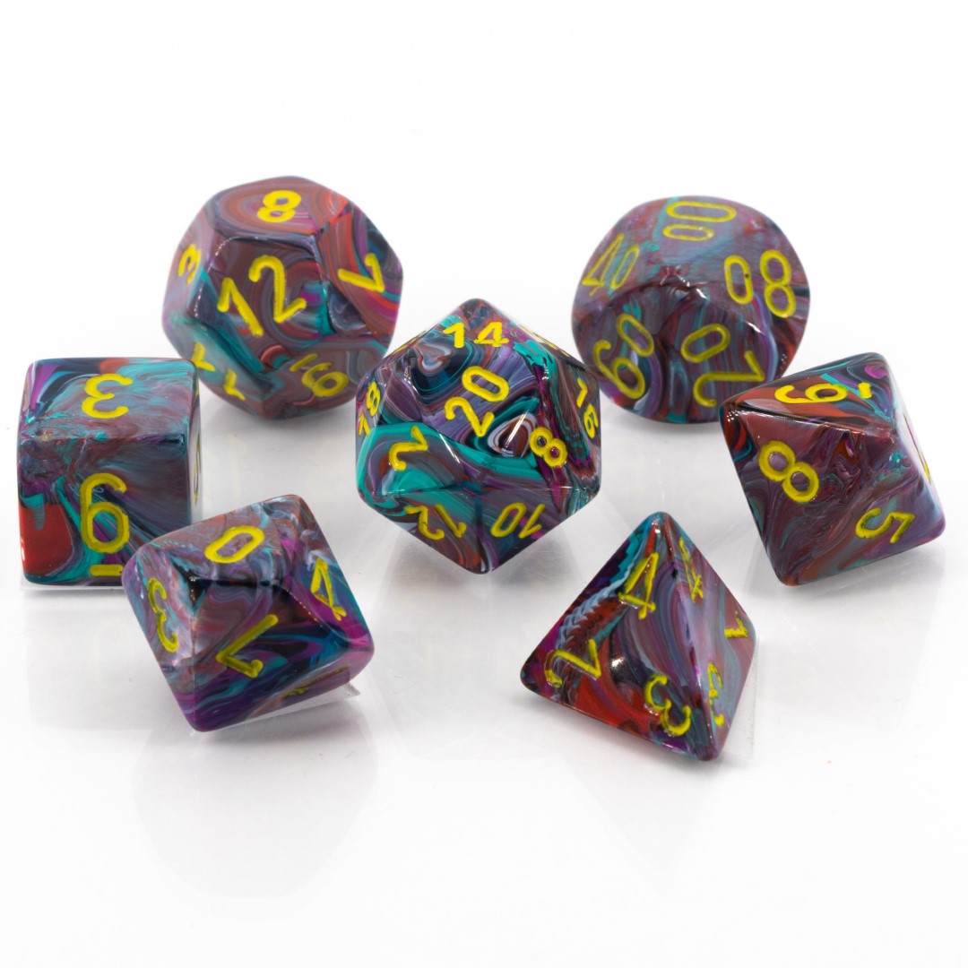 Festive® Polyhedral Mosaik™ / gelb 7-Würfel Set