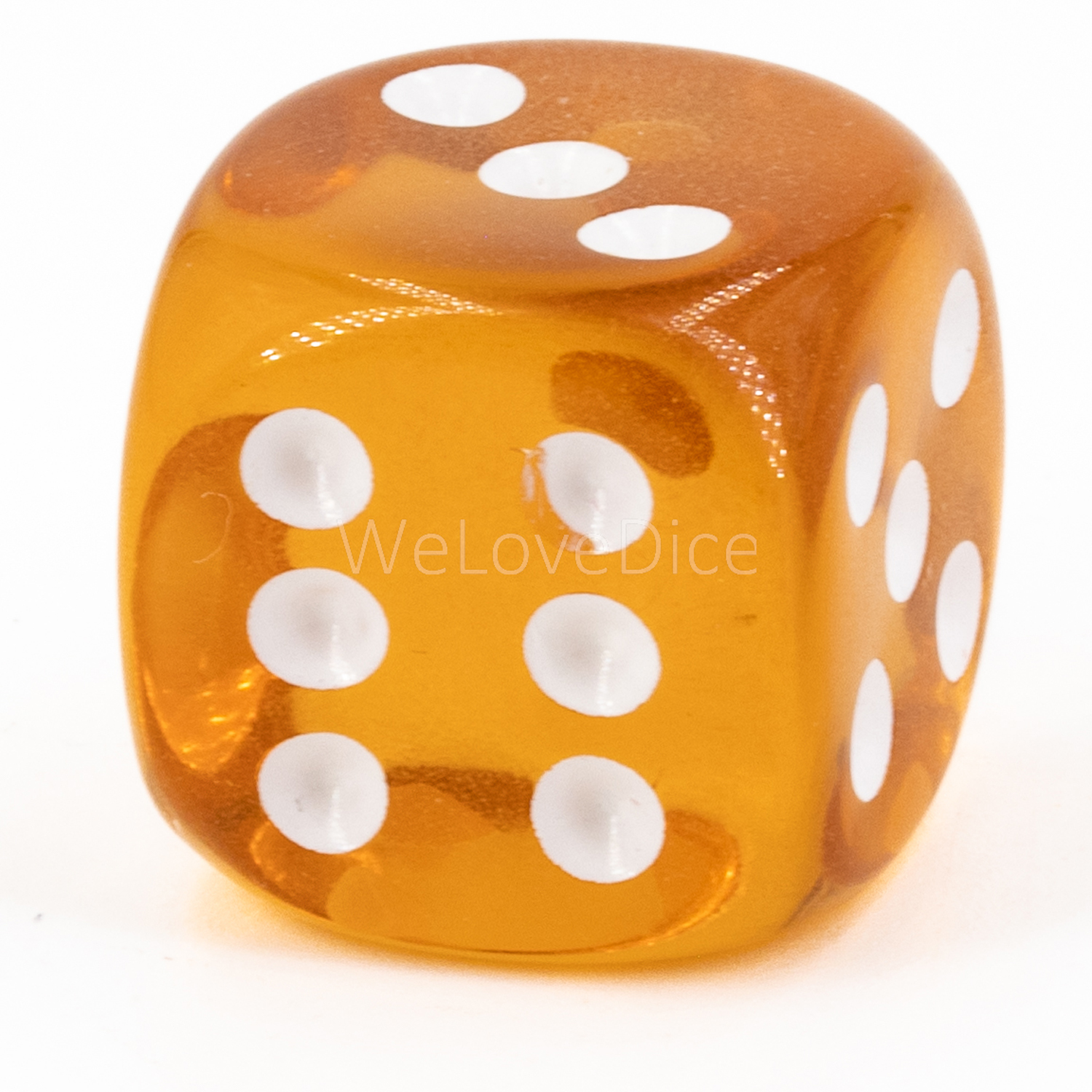 16mm Würfel in camel braun / weiß Transparent