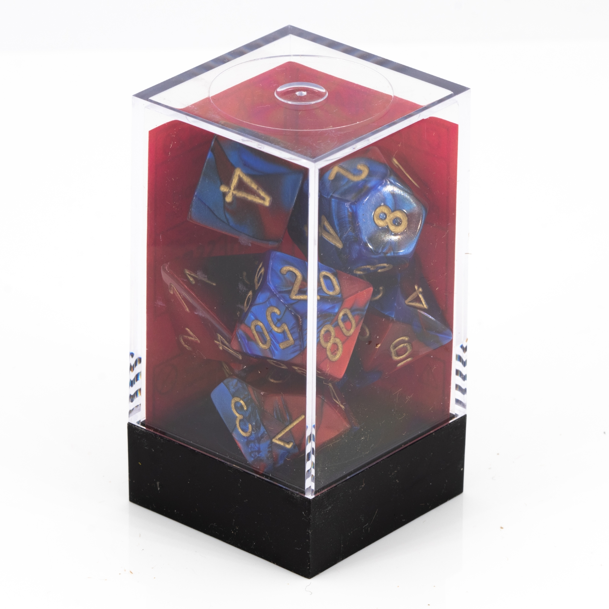 Gemini® Polyhedral Blau-Rot / gold 7-Würfel Set