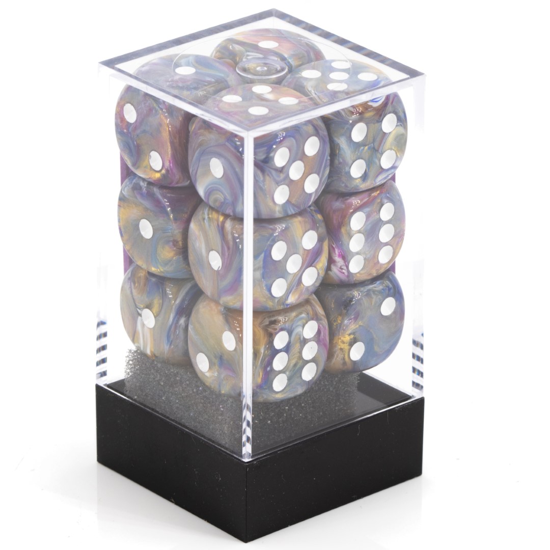 Festive® Carousel / weiß 16mm W6 Würfel Set (12 Würfel)