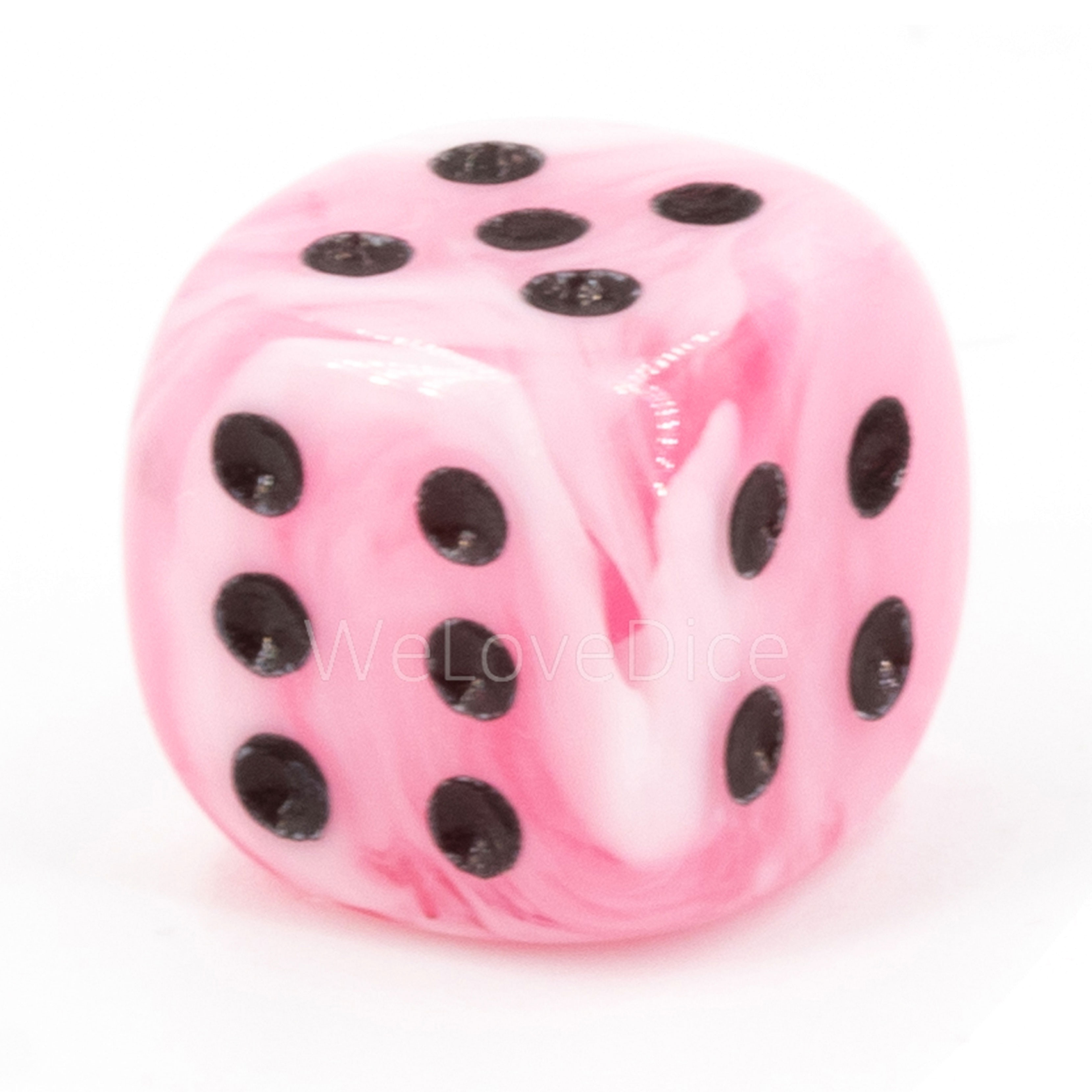 10mm Würfel in rosa / schwarz Marmor