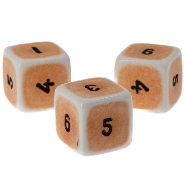 W6 Würfel in orange / schwarz Satt