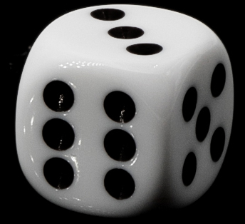 50mm Würfel in weiss / schwarz Satt