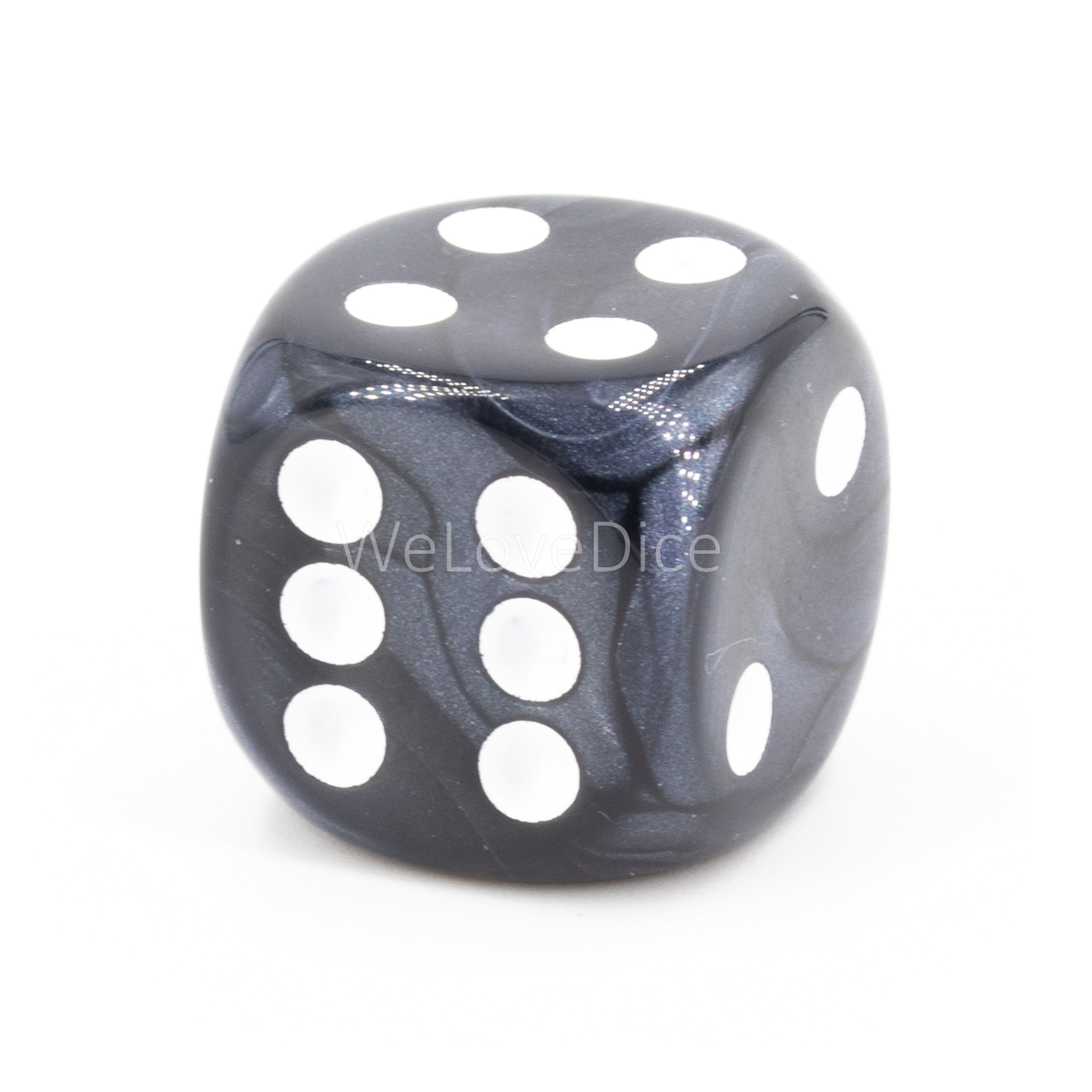 18mm Würfel in anthrazit / weiß Seide