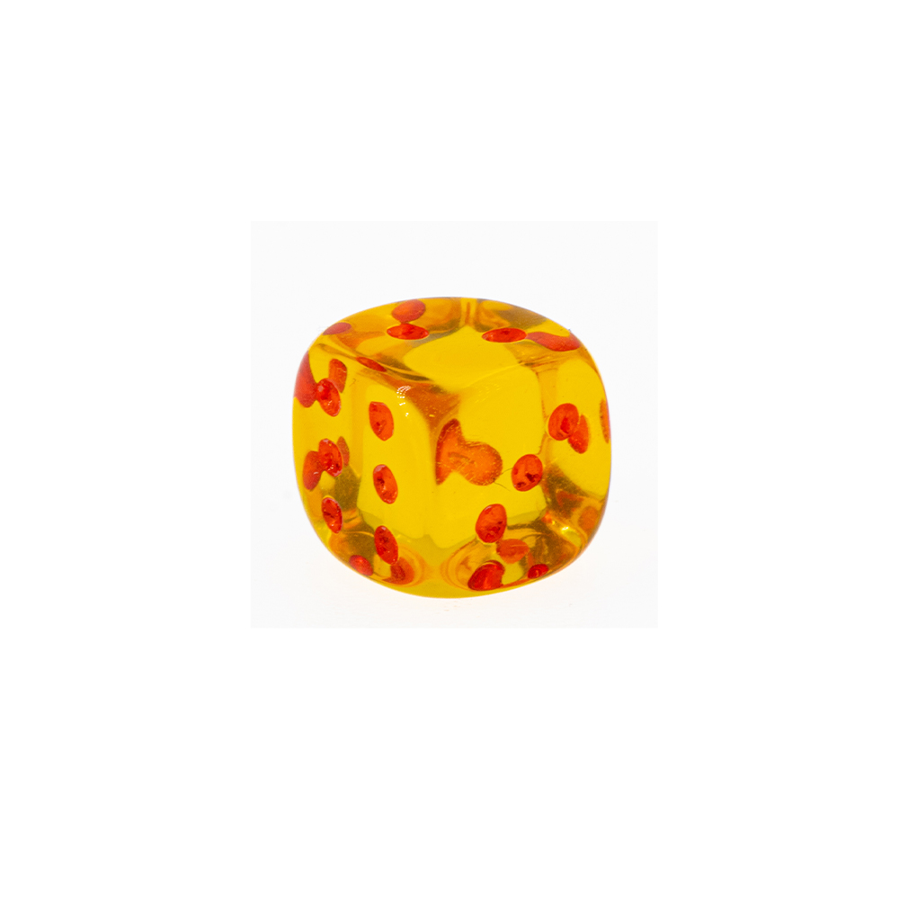 10mm Würfel in gelb / rot Transparent
