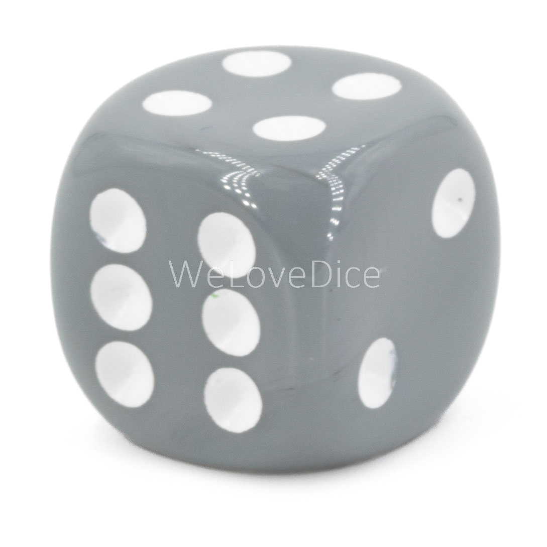 14mm Würfel in grau /  weiß Satt