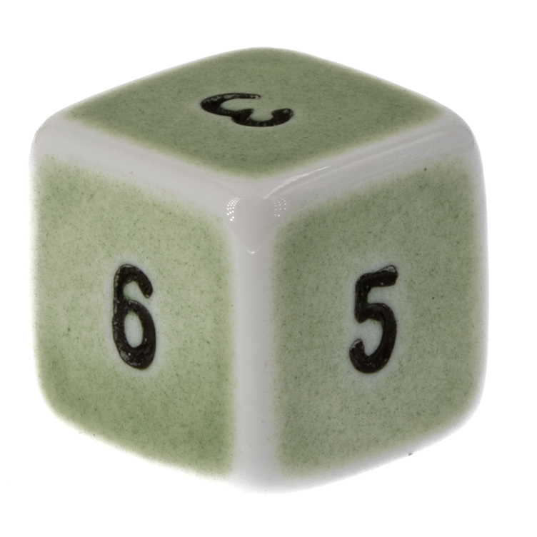 W6 Würfel in grün / black Satt