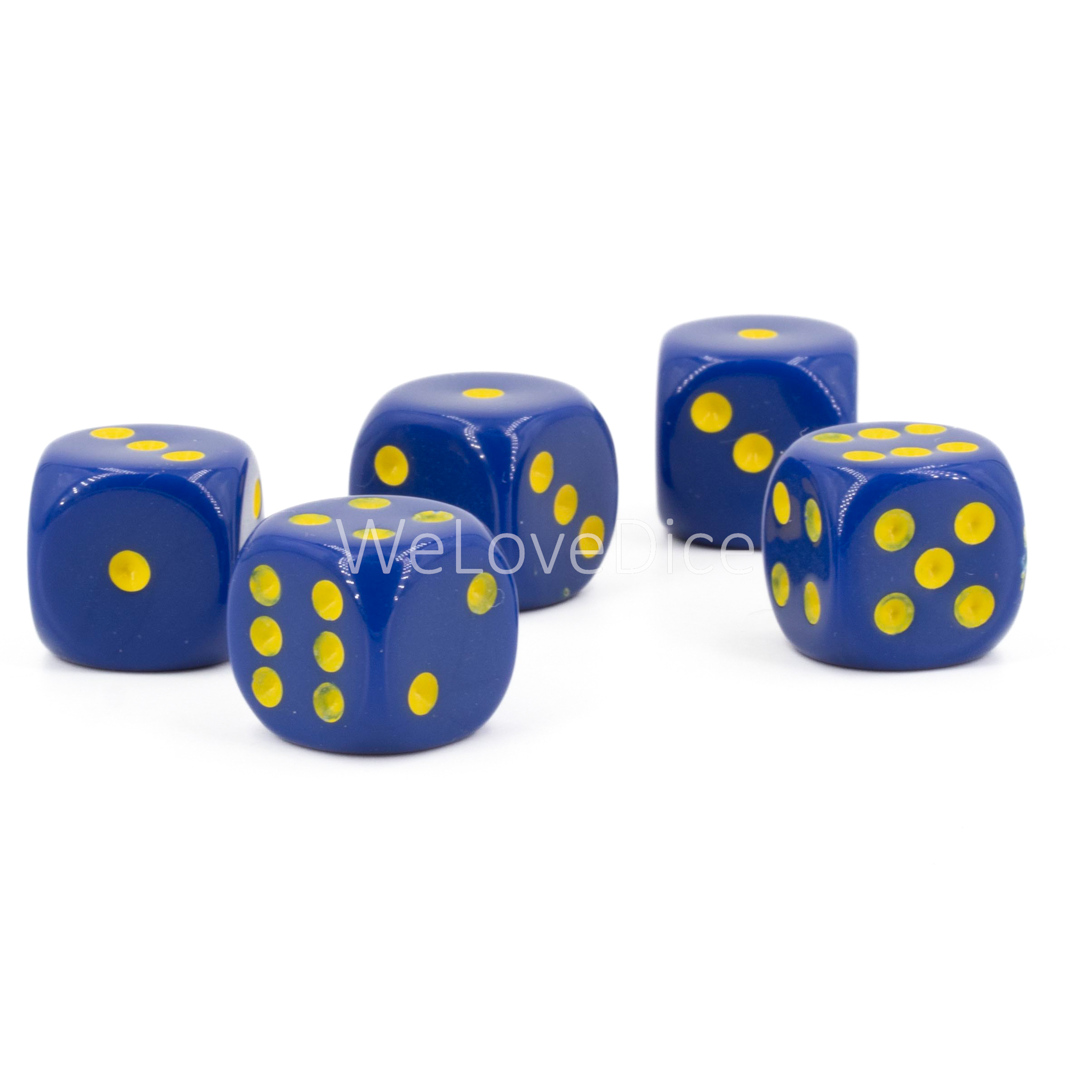 16mm Würfel in blau / gelb Satt