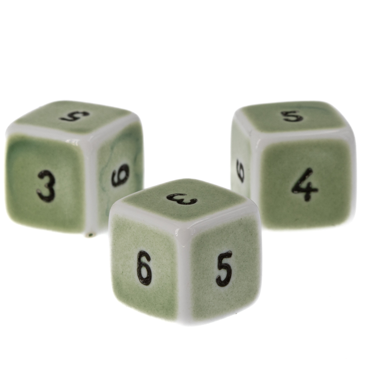 W6 Würfel in grün / black Satt