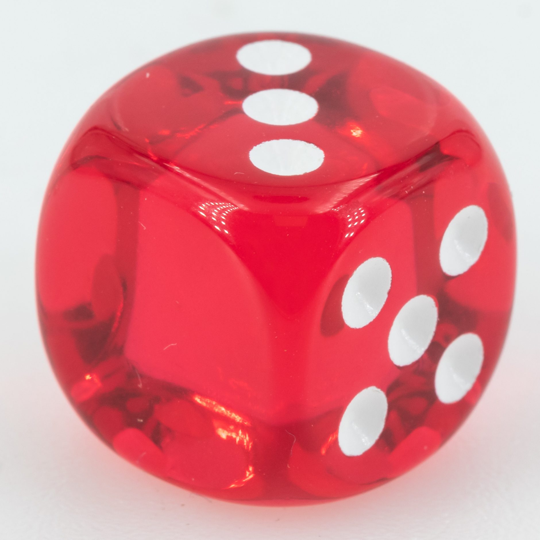 16mm Würfel in fuchsia / weiss Transparent ohne "6"