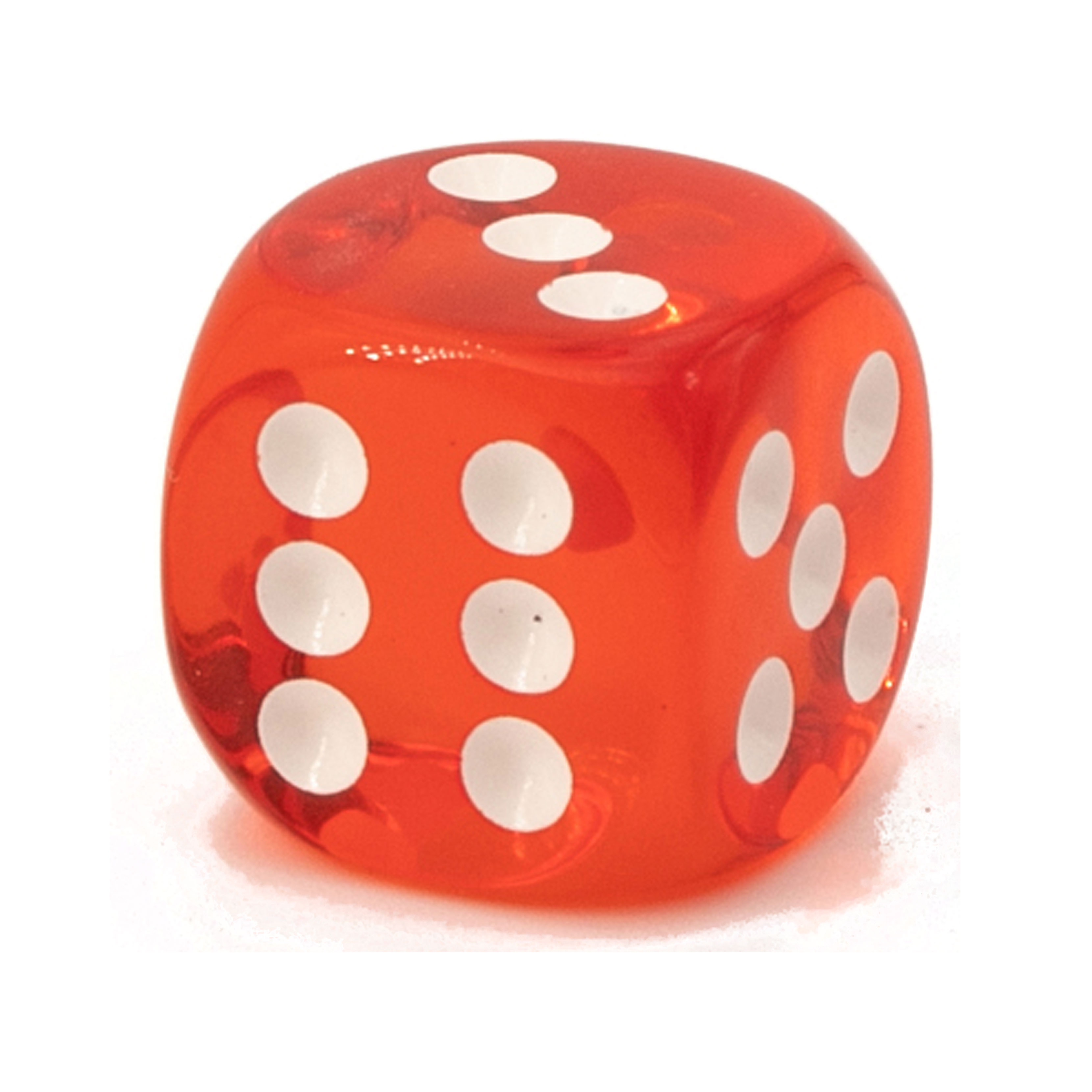 10mm Würfel in orange / weiß Transparent
