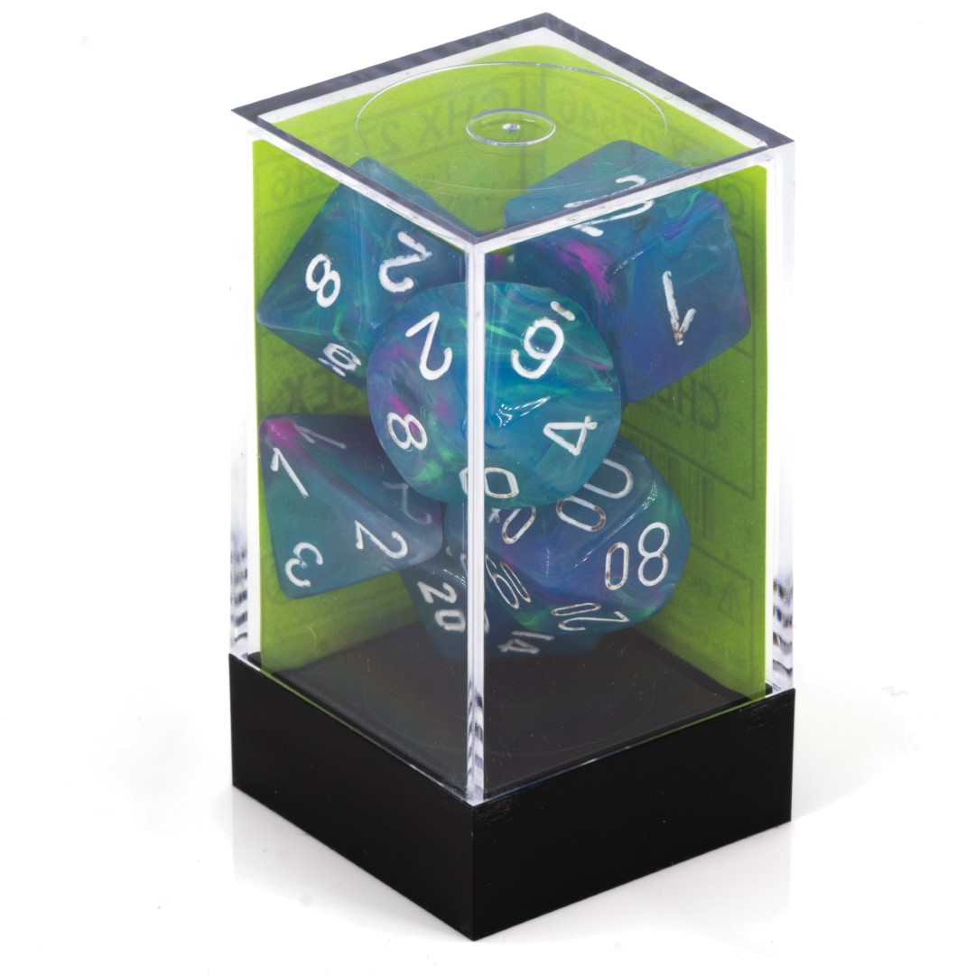 Festive® Polyhedral Waterlilly / Weiß 7-Würfel Set