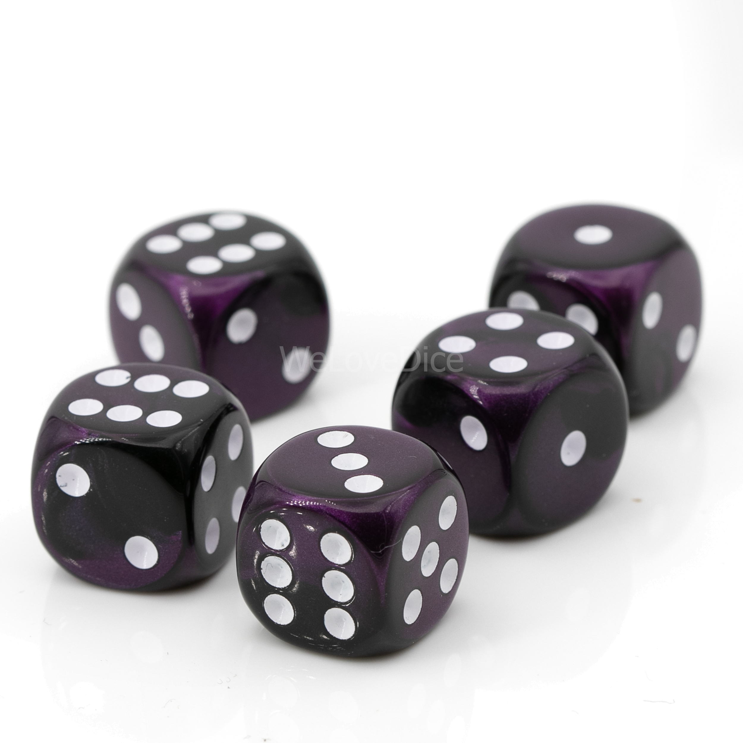 16mm Würfel in lila schwarz / weiß 2-Ton