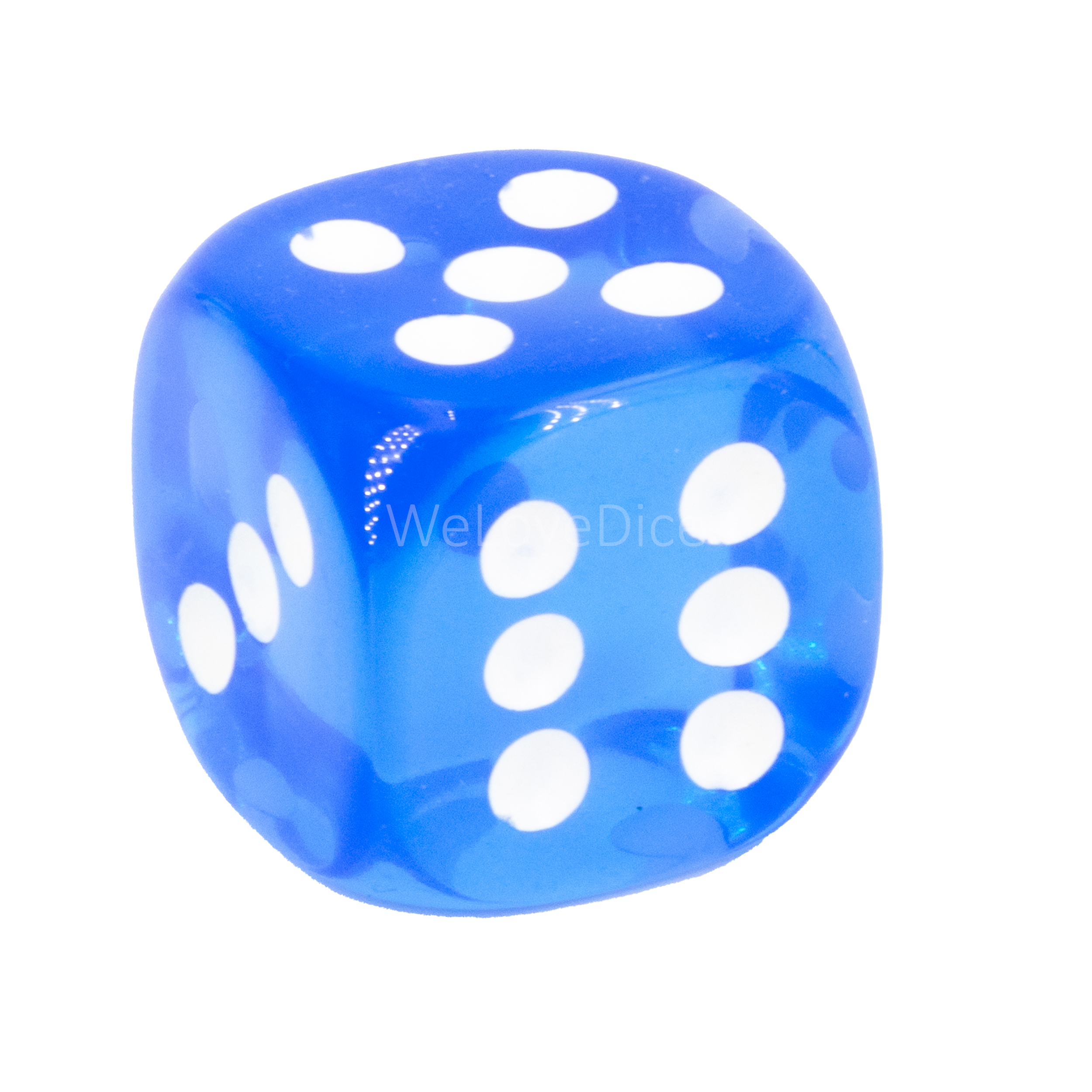 16mm Würfel in wolkenblau / weiß Transparent