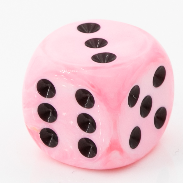 12mm Würfel in ice cream pink / schwarz Marmor