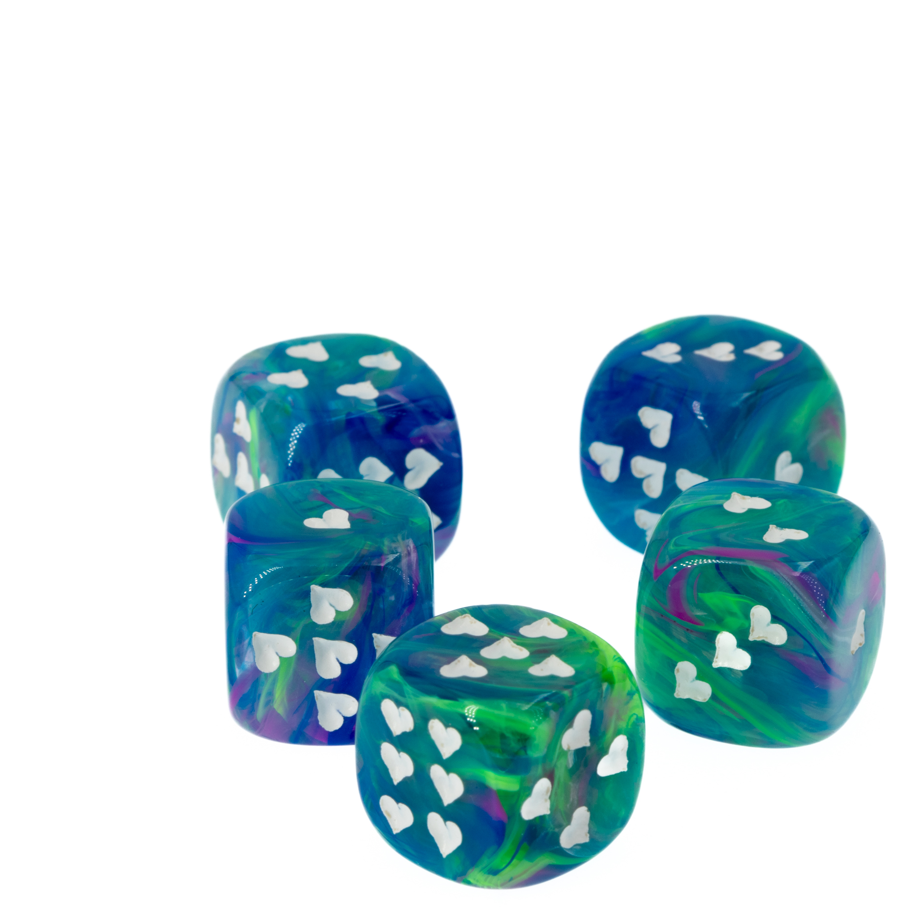 Herz Würfel in Waterlilly / Weiß Festive®