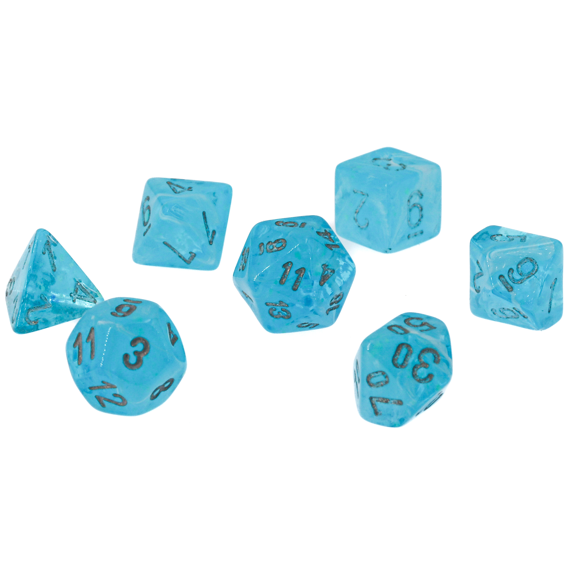 Mini-hedral Luminary™ Polyhedral Himmel / silber 7-Würfel Set