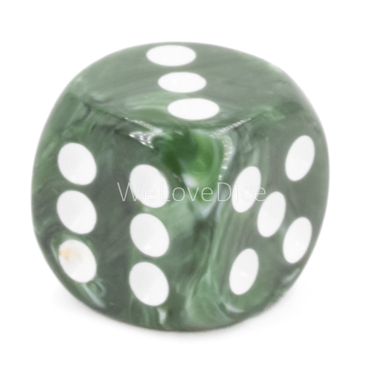 16mm Würfel in waldgrün / weiß Marmor