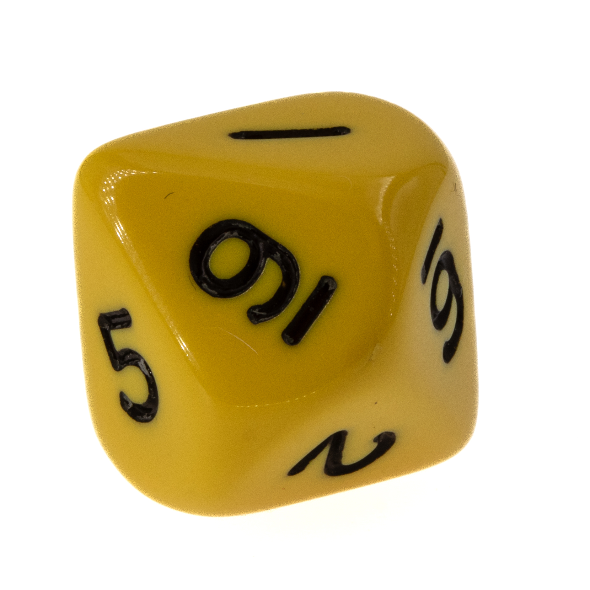 W10 Würfel in gelb / schwarz Satt