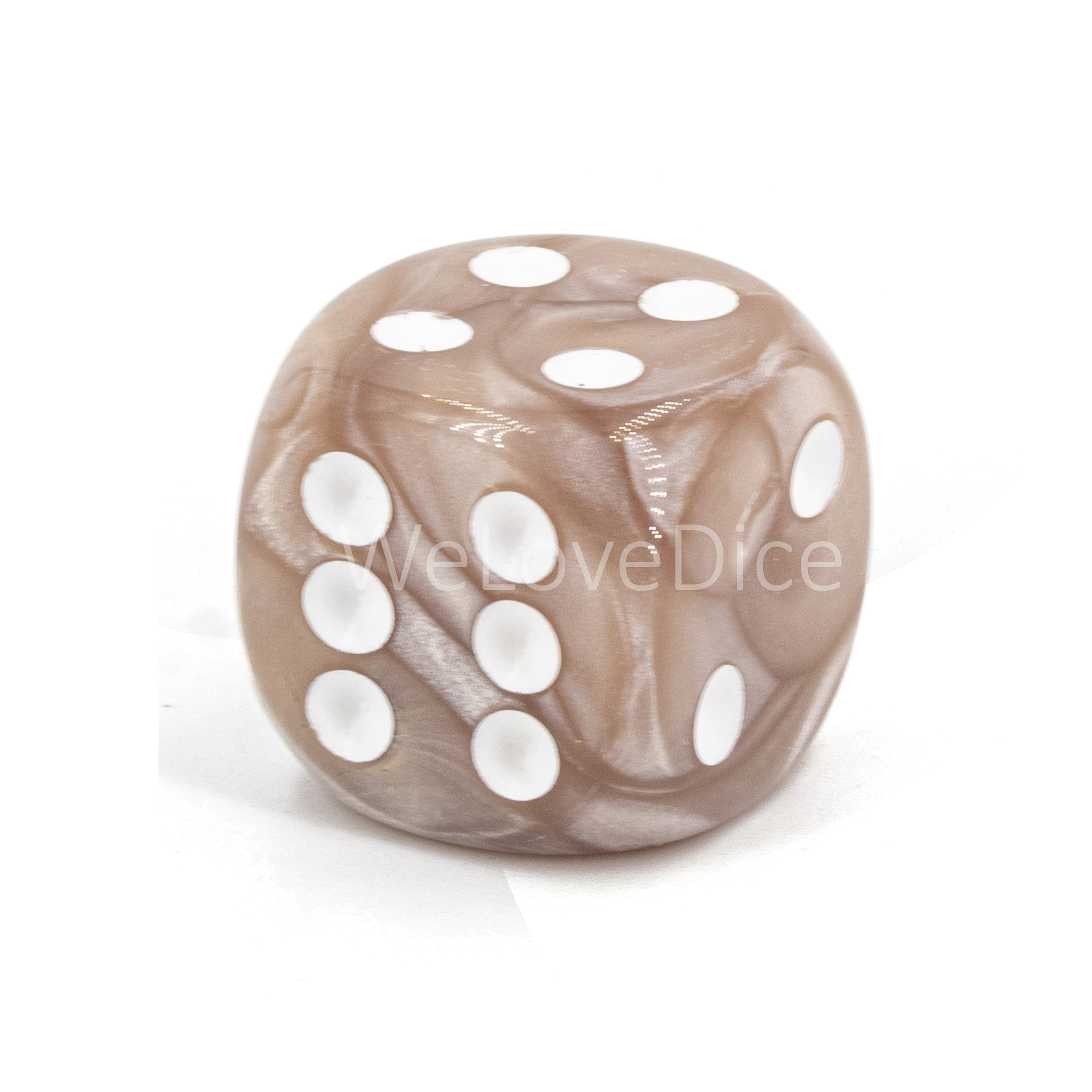 16mm Würfel in beige / weiß Seide