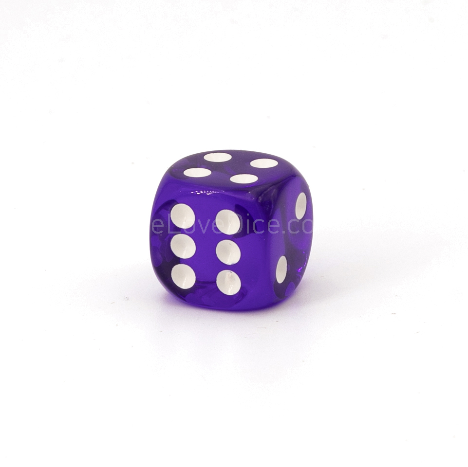 10mm Würfel in lila / weiß Transparent