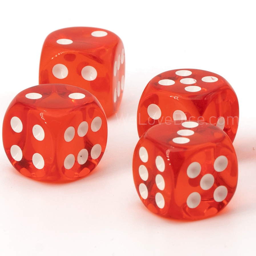 10mm Würfel in orange / weiß Transparent