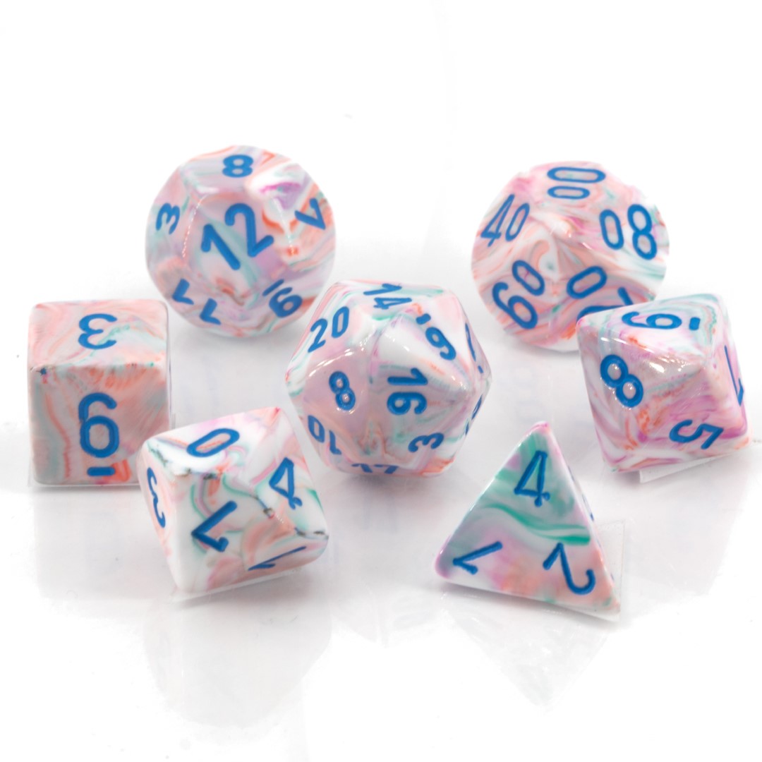 Festive® Polyhedral Pop Art / blau 7-Würfel Set