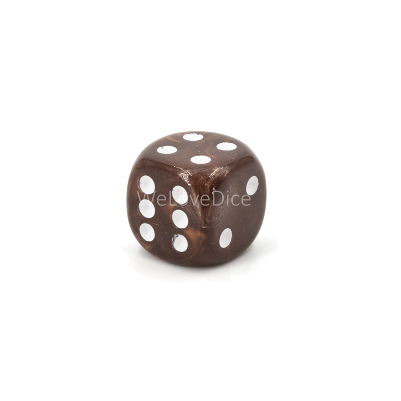 10mm Würfel in braun / weiß Seide