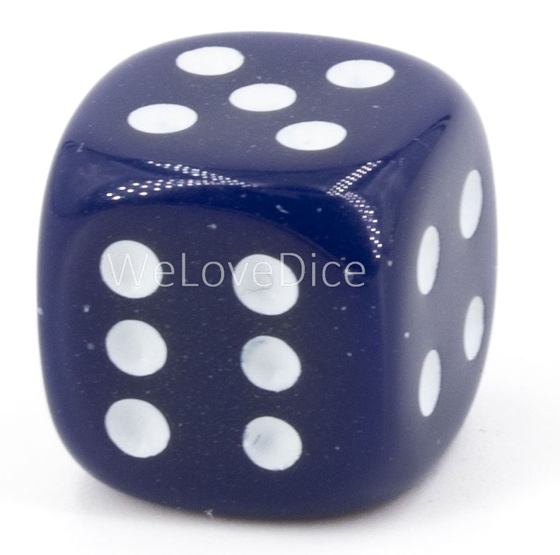 25mm Würfel in dunkelblau / weiß Satt