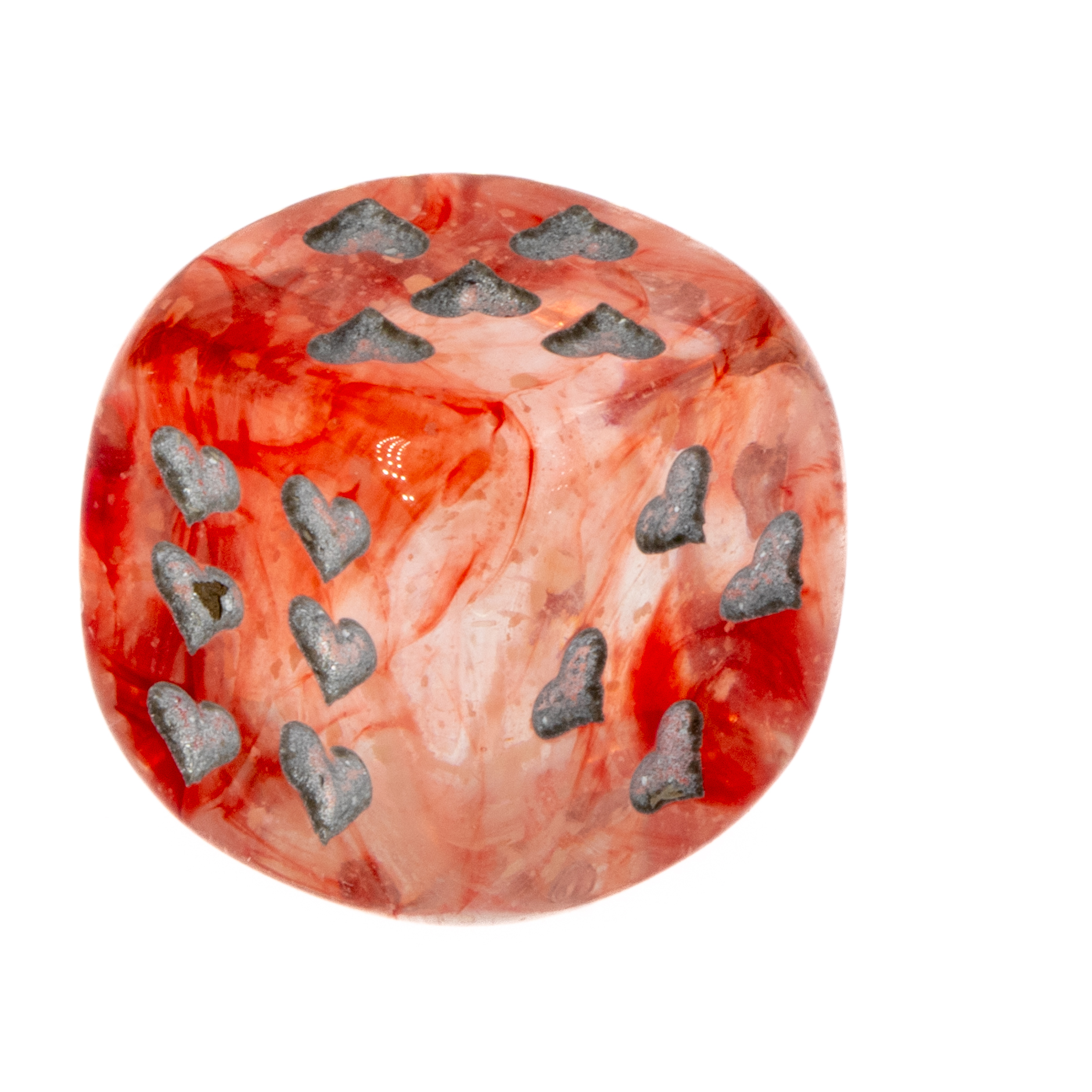 Herz Würfel in Rot / silber Nebula®