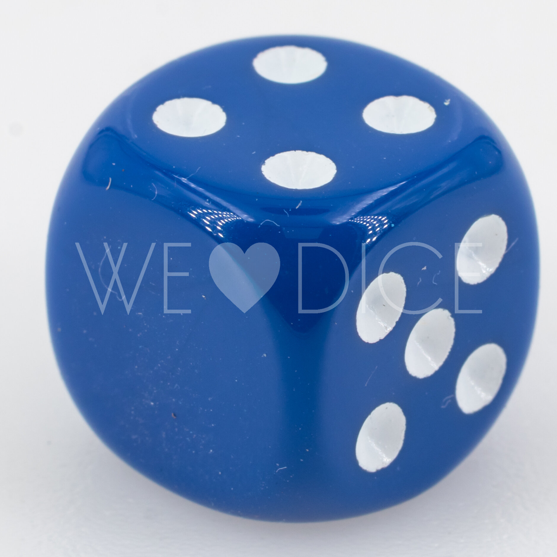 16mm Würfel in dunkelblau / weiß Satt ohne "1"